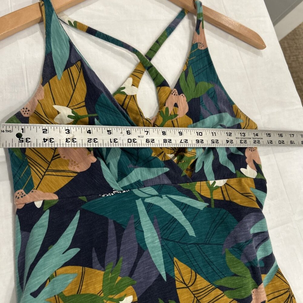 Patagonia Women's Midi Dress - Green and Brown Leaf Print - Picture 7 of 9
